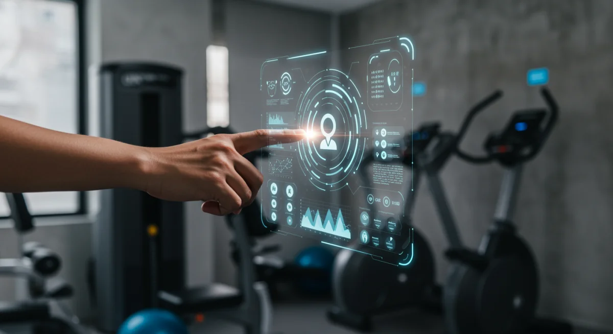 AI-powered personalized workout interface displaying real-time fitness data