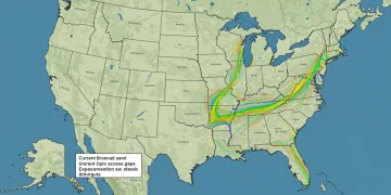 Federal Broadband Goals 2026: Bridging the Digital Divide in Rural America Map showing broadband access gaps in rural US, illustrating the need for federal expansion.