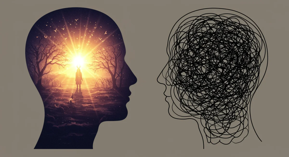 Visual metaphor for a clear mind achieved through journaling