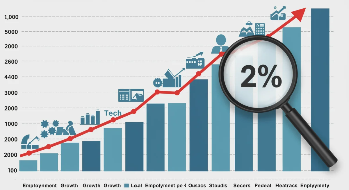 Graph illustrating projected 2% local employment boost due to federal workforce development initiatives.