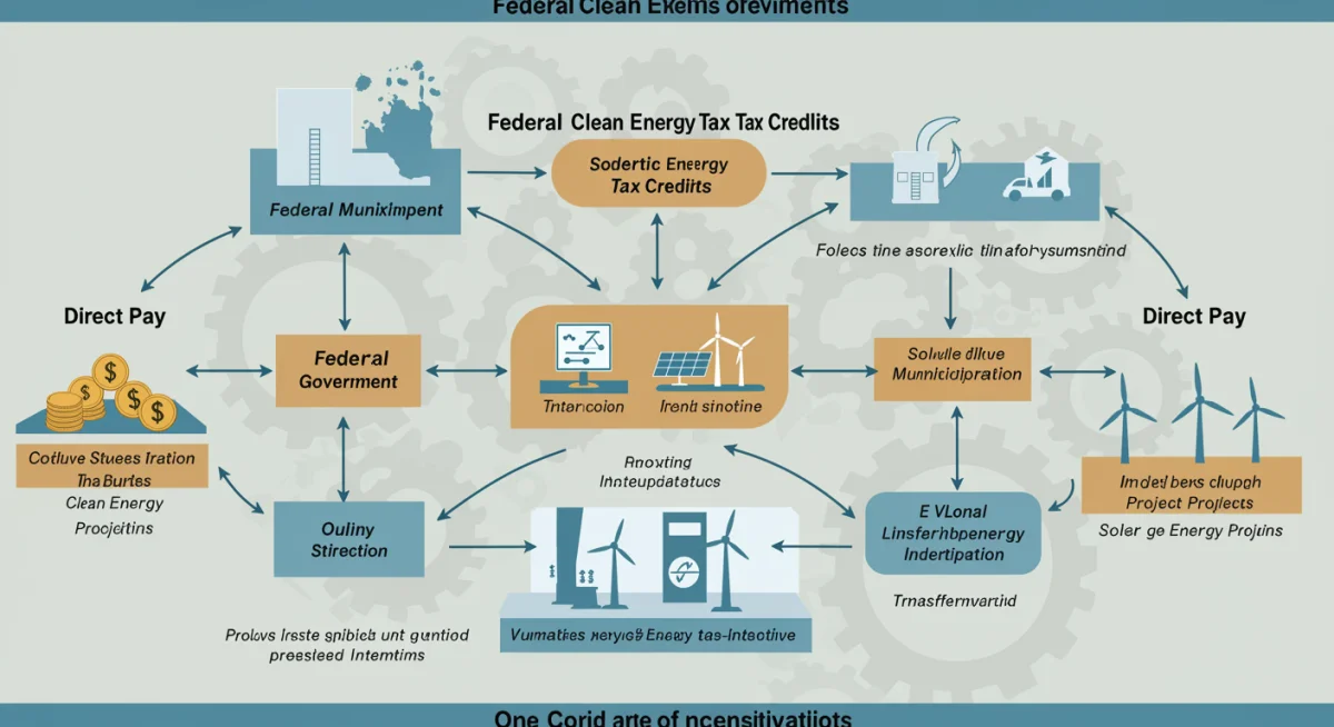 Infographic showing federal clean energy tax credit flow to local projects