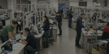 Diverse individuals engaged in federal workforce development training, symbolizing skill acquisition and employment growth.