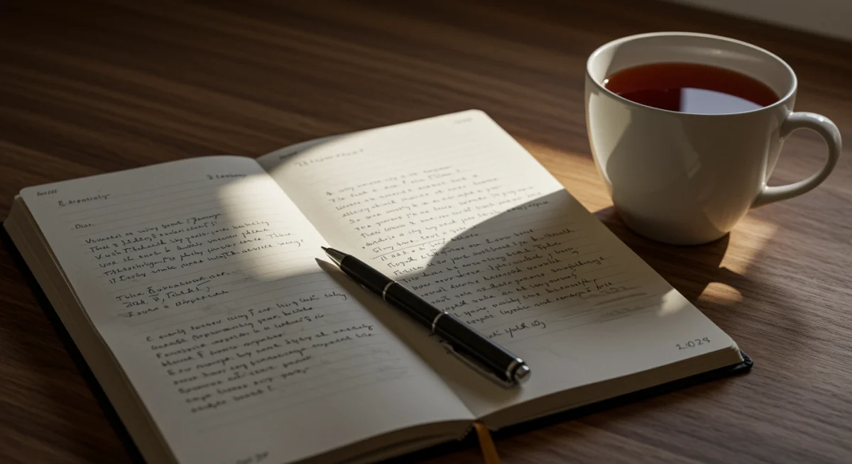 Open journal with notes for daily reflection