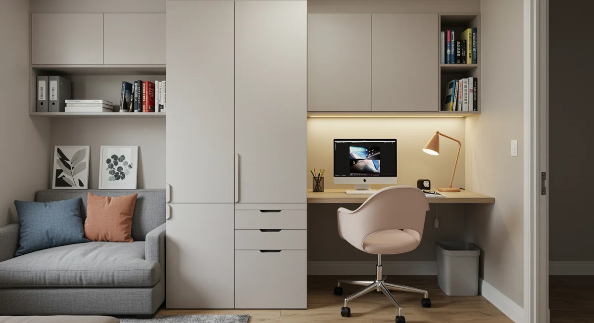 Multi-functional home office with zone living design