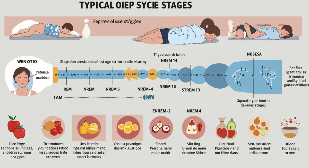 Infographic illustrating human sleep cycle stages and their impact on overall sleep quality.