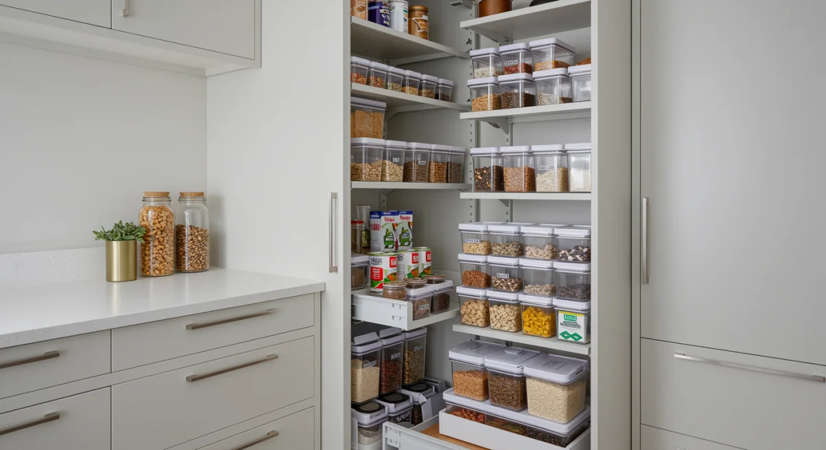 Integrated smart pantry system with clear containers