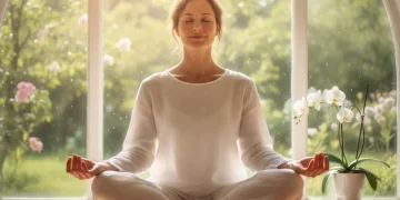 Person meditating for mental clarity and focus