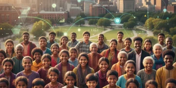 Diverse community members symbolizing demographic data collection and its impact on local resource allocation.