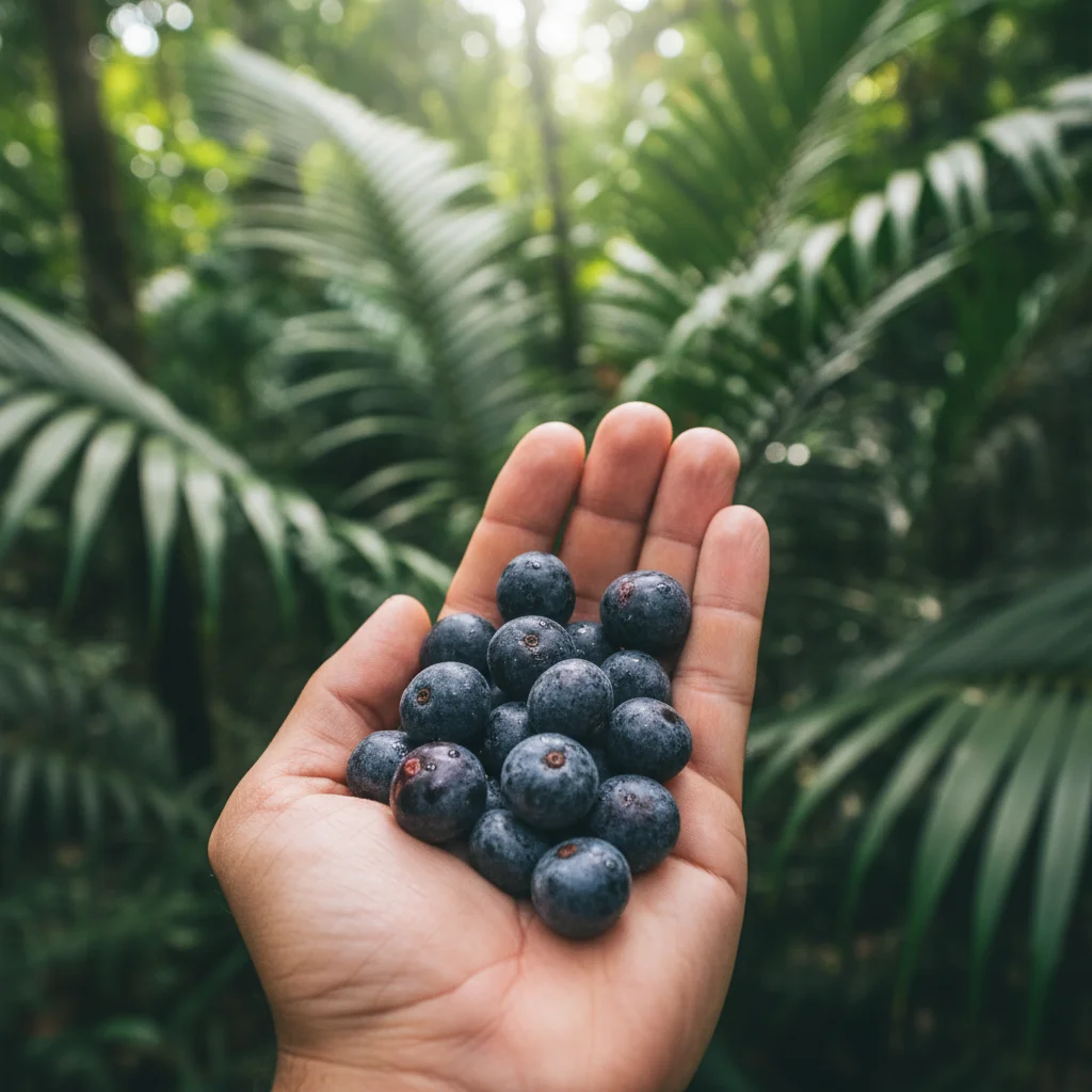 Fresh acai berries, a powerful antioxidant superfood