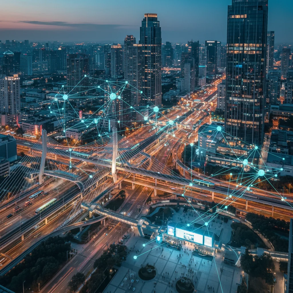 Modern cityscape showcasing infrastructure development influenced by accurate census data for urban planning.