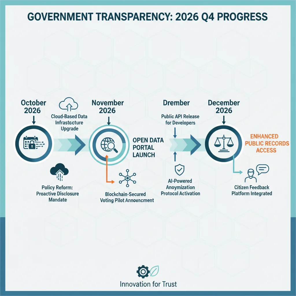 Infographic detailing policy and technology updates for government transparency