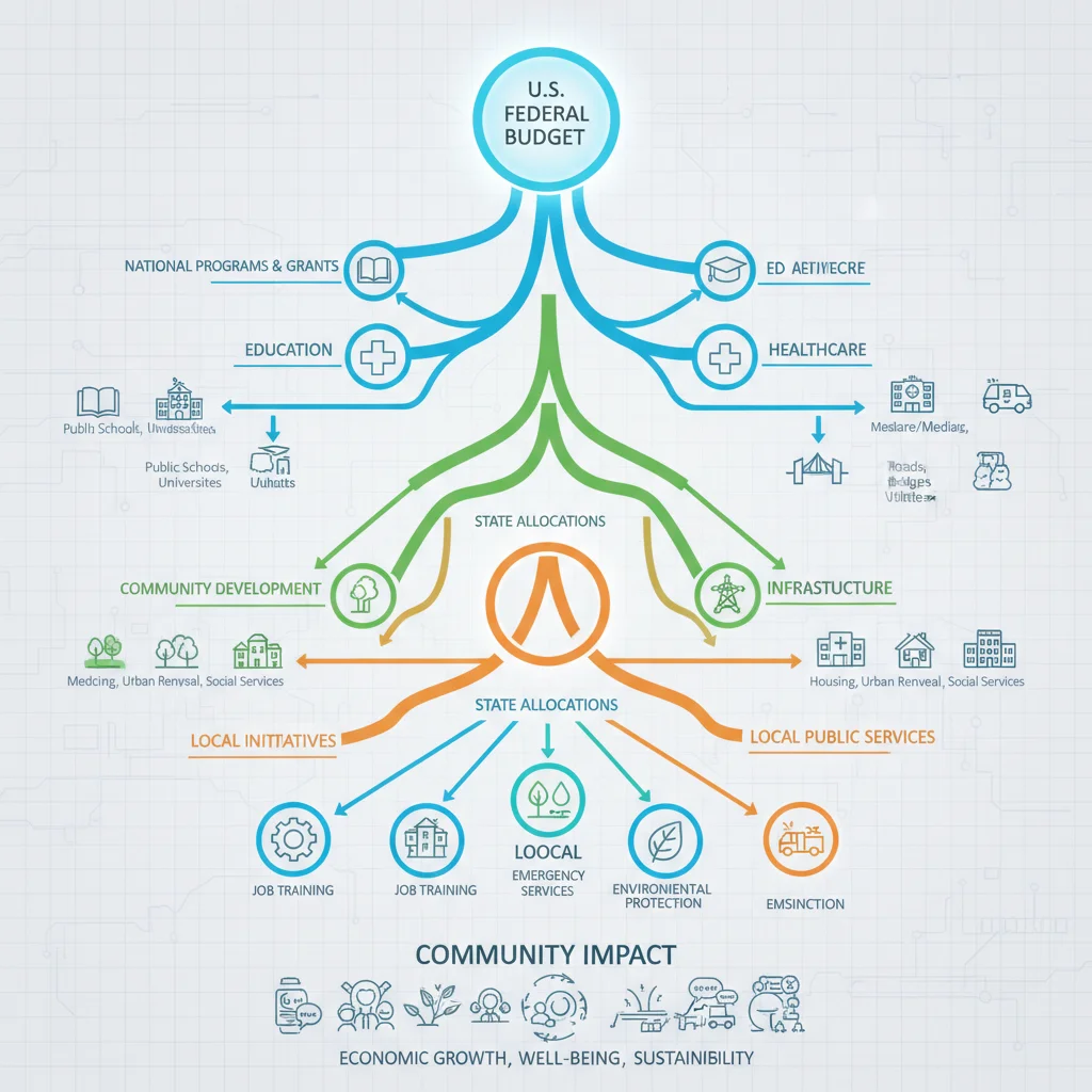 Infographic showing federal funding distribution to local services