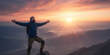 Person on mountain peak symbolizing resilience against 2026 challenges