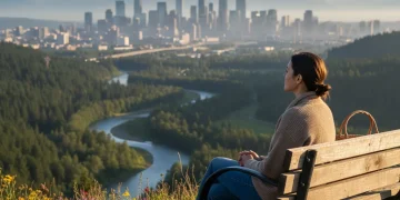 Person enjoying nature, free from phone distractions, symbolizing digital detox success.