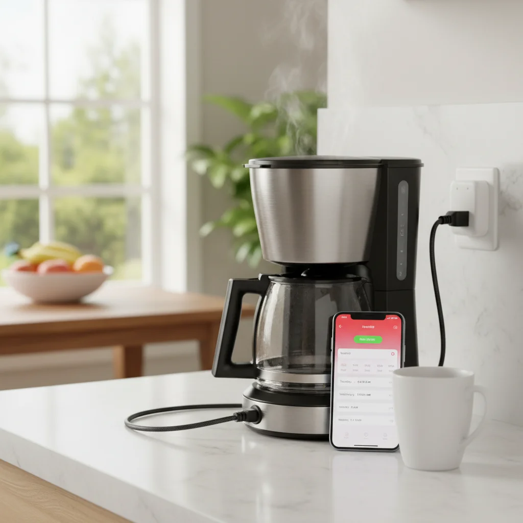 Smart plug automating a coffee maker for a convenient morning routine